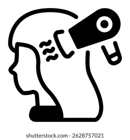 This Blowout icon is suitable for Beauty Salon, Spa, Barber Shop, etc