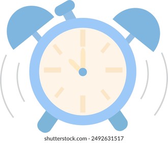 This blue alarm clock rings, signaling it's time to start the day at school. It's time to learn and pursue your dreams with new enthusiasm.