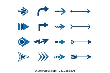 This is a blue arrow set in vector.