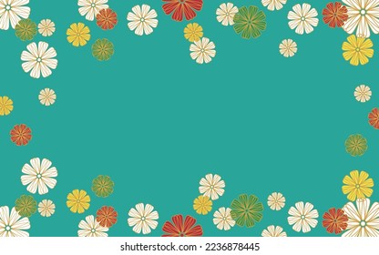 This is a blue background with flowers