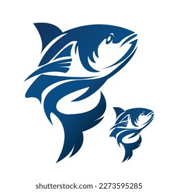 This is a blue fish vector, looks nice and charming, this vector is suitable for logos for products or businesses that work in the marine sector.