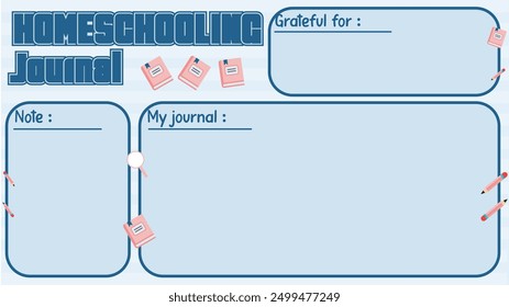 Este diario azul de Homeschool es un lugar para registrar su viaje de aprendizaje y momentos preciosos todos los días. Encuentra inspiración en cada página llena de ideas y creatividad.