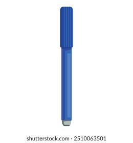 Este marcador azul está sobre um fundo branco