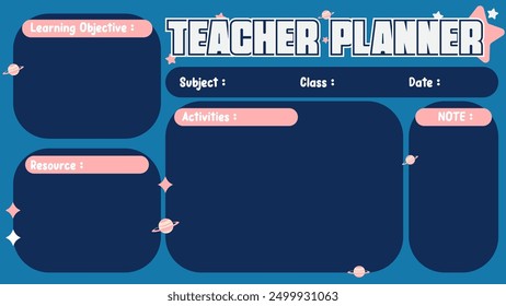 Este diagrama azul de planificación de maestros facilita la gestión de horarios y materiales, creando un entorno de aprendizaje organizado y eficaz para los estudiantes.