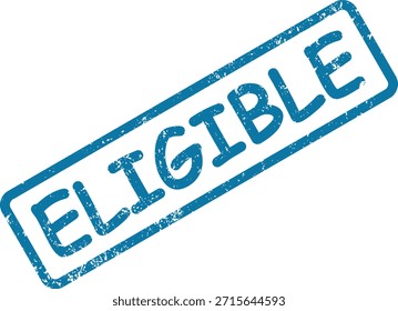 Este sello de goma texturizada azul presenta la palabra "ELEGIBLE" en diagonal, transmitiendo calificación o Aprobación en un entorno blanco prístino.