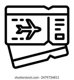 Este icono de tarjeta de embarque es adecuado para el aeropuerto, la aviación, el transporte, etc.