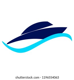 this is boat on the wave icon