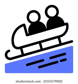 This Bobsleigh icon is suitable for winter sport, sport, winter holiday, etc.