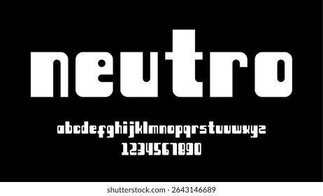 This bold geometric display font features a strong, modern personality with thick, block-like letters and minimal curves. Its clean design is perfect for titles, logos, posters, and digital interfaces