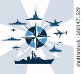 This bold and minimalist vector illustration symbolizes NATO