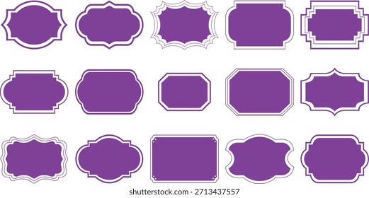 Esta es una Ilustración vectorial audaz de espacios en blanco de silueta diseñados para pegatinas, etiquetas, insignias y sellos. El conjunto muestra llamativas Formas en zigzag con bordes ondulados de estelada azul