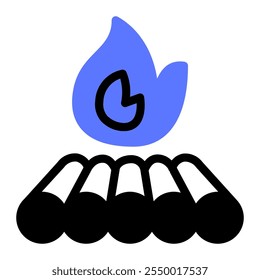 This Bonfire icon is suitable for winter season, holiday, Christmas, etc.