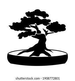 This is a bonsai icon in the form of a transparent background vector