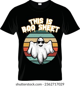 This Is Boo Sheet T Shirt, Halloween Ghost Shirt, Retro Vintage Background Shirt