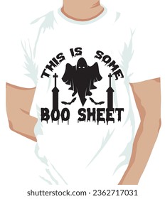 This Is Boo Sheet T Shirt, Halloween Ghost Shirt, Retro Vintage Background Shirt