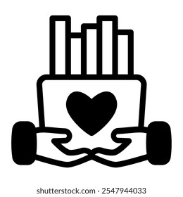 This Book donation icon is suitable for volunteer, humanitarian and help people, etc.