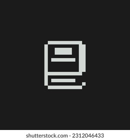 this is book icon 1 bit style in pixel art with white color black background ,this item good for presentations,stickers, icons, t shirt design,game asset,logo and your project.