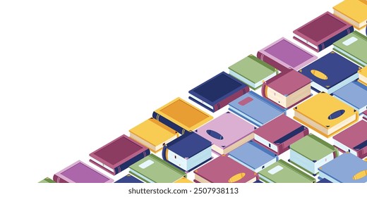 This is Book Illustration from Isometric stock. Several rows of colorful book illustration in isometric style design.