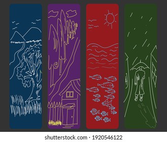 this is a bookmark design template including four type drawings done in eps10 format.