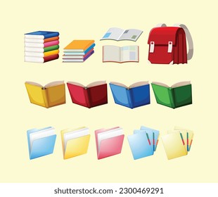 This is a books folders piles bag
