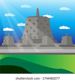 This Borobudur temple vector image is inspired by the historic building of Borobudur temple located in Magelang Indonesia.