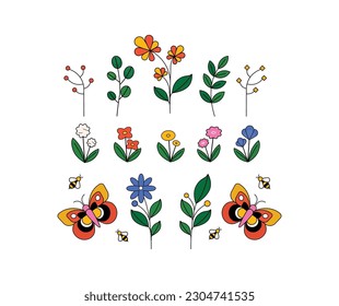Esta es una colección de flores botánicas.