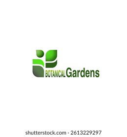 This "Botanical Gardens" logo beautifully captures the essence of nature and serenity. The geometric arrangement of stylized green leaves creates a harmonious and modern design.