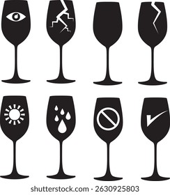 this is  box fragile line icon vector illustration set.