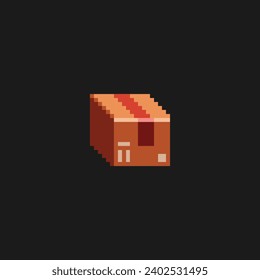 this is box icon in pixel art with simple color and black  background ,this item good for presentations,stickers, icons, t shirt design,game asset,log