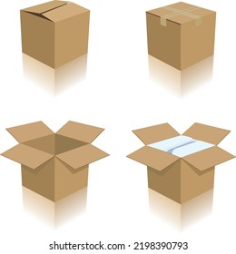 this is a  Box Paper Packaging Die Cut Template Design and Icons 