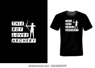Diseño de camisetas de tiro con arco, vintage, tipografía