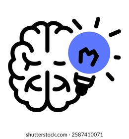 This Brainstorming icon is suitable for Business Motivation, Business Improvement, etc.