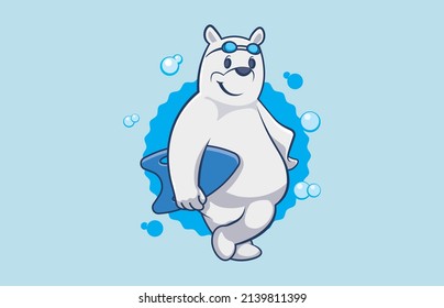This brave Polar bear ready for a pool party.