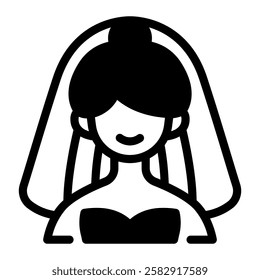 This Bride icon is suitable for Wedding, Relationship, Valentine, etc