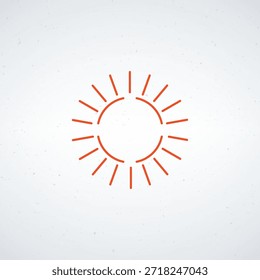 Este icono de sol brillante simboliza la calidez y la felicidad, perfecto para varios proyectos creativos. Su diseño simplista presenta rayos que emanan de un círculo central, lo que lo hace versátil para obras de arte digitales, logotipos y gráficos de temática soleada.