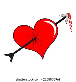 This broken heart vector icon to signify a broken or broken heart, our affection for our partner, our family, our siblings, etc
This icon is in the shape of a cracked heart pierced by a sharp arrow