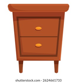 This brown nightstand is featuring two drawers, providing storage space for personal belongings