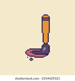 this is brush icon in pixel art with simple color this item good for presentations,stickers, icons, t shirt design,game asset,logo and your project