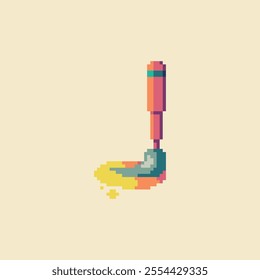 this is brush icon in pixel art with simple color this item good for presentations,stickers, icons, t shirt design,game asset,logo and your project