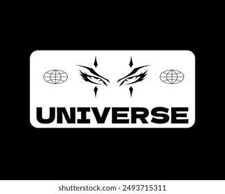 This brutalist design is very suitable for use on t-shirts, jackets, etc. This design contains writing and several objects arranged randomly but pleasing to the eye