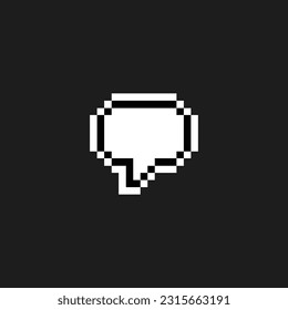 this is bubble chat icon 1 bit style in pixel art with white color and black background ,this item good for presentations,stickers, icons, t shirt design,game asset,logo and your project