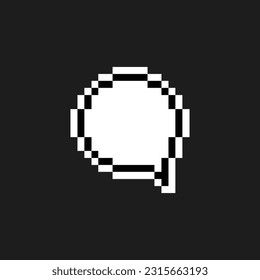 this is bubble chat icon 1 bit style in pixel art with white color and black background ,this item good for presentations,stickers, icons, t shirt design,game asset,logo and your project