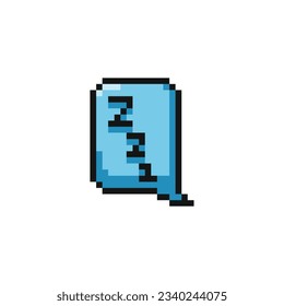 this is bubble chat icon in pixel art with blue color and white background ,this item good for presentations,stickers, icons, t shirt design,game asset,logo and your project