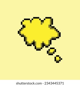  this is bubble chat icon in pixel art with yellow color and yellow background ,this item good for presentations,stickers, icons, t shirt design,game asset,logo and your project