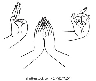 
This is the Buddha gesture line drawing