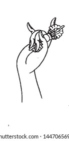 
This is the Buddha gesture line drawing