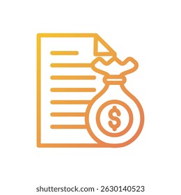 This budget icon is designed in a clean and modern outline style, ideal for financial apps, business dashboards, accounting tools, and web interfaces