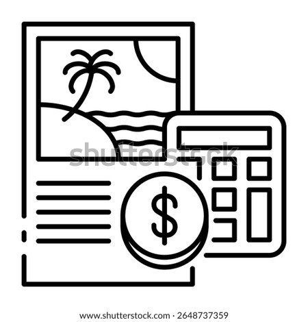 This Budget icon is suitable for Travel and Tourism, etc