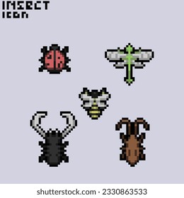 este es un icono de Bug en el arte de píxeles con un color sencillo este elemento es bueno para presentaciones, pegatinas, iconos, diseño de camisetas, activo de juego, logotipo y su proyecto.