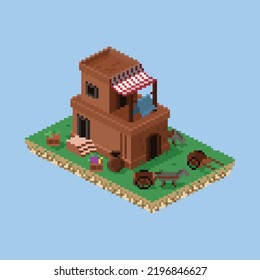 This is building illustration for game assets, this is a market (place to excange money and goods), you can use this asset for rpg, medieval, dark age game. 